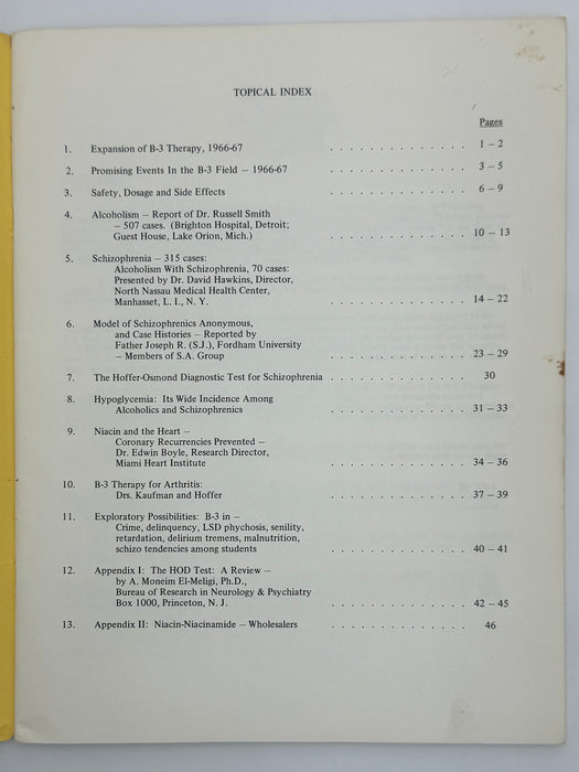 The Vitamin B-3 Therapy Communications - Signed by Bill W. & Dr. Abram Hoffer