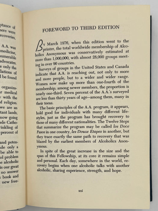 1976 Alcoholics Anonymous Big Book – Third Edition, First Printing – (ODJ)