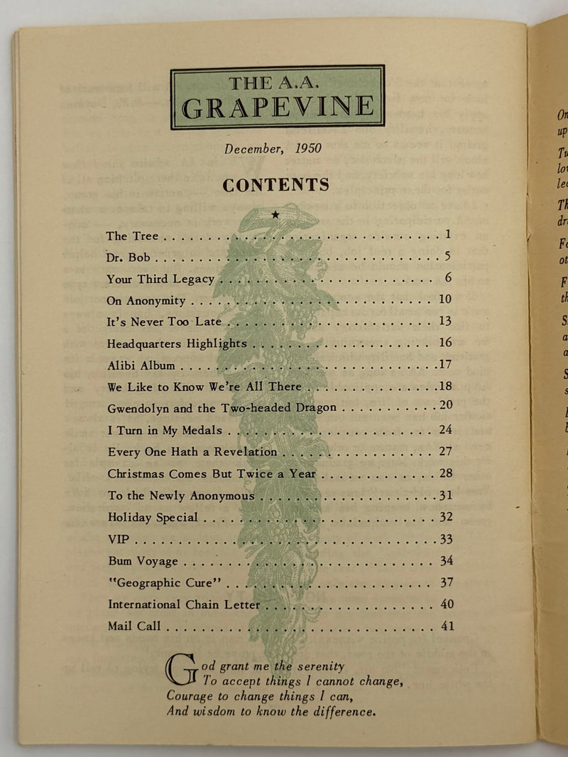 AA Grapevine from December 1950