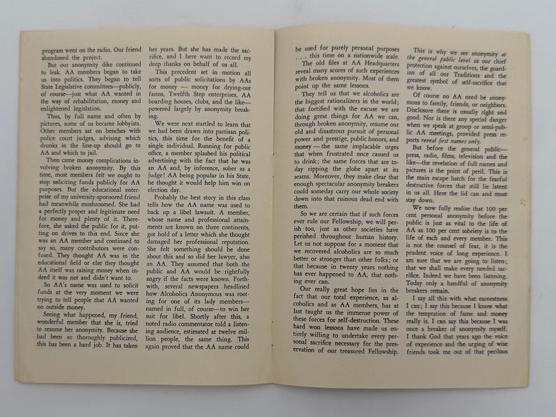 Why Alcoholics Anonymous Is Anonymous By Bill
