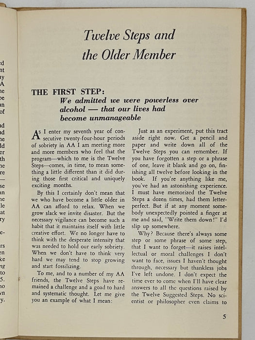 Twelve Steps and the Older Member - Second Printing 1964