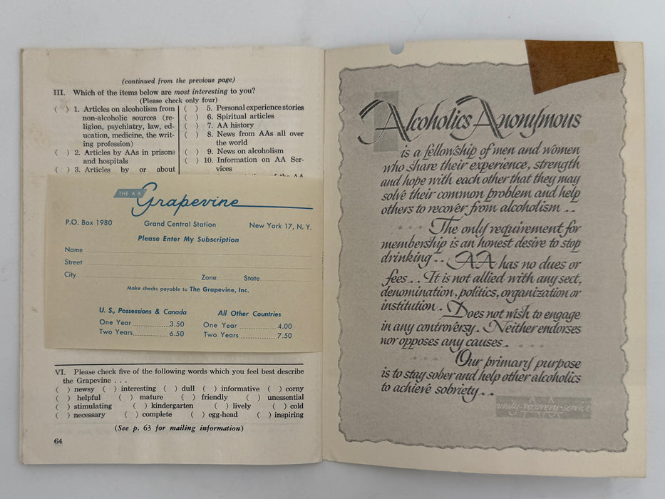 AA Grapevine from June 1958 - Take Step Eleven by Bill