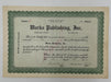 Original Works Publishing Stock Certificate - The Alcoholic Foundation West Coast Collection