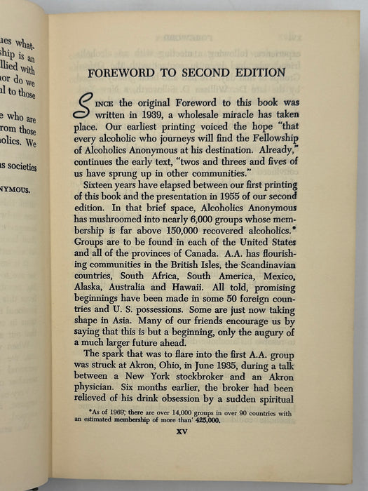 Alcoholics Anonymous Second Edition Big Book 10th Printing with ODJ