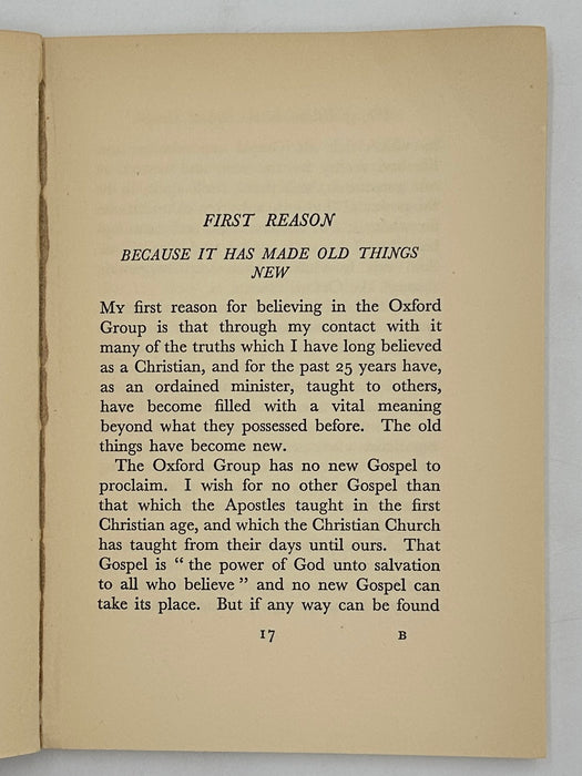 Why I Believe In The Oxford Group by Jack C. Winslow - 1935