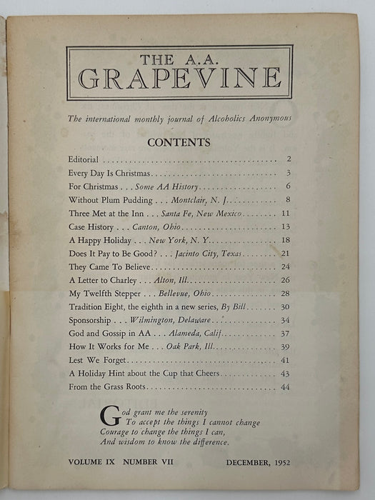 AA Grapevine - December 1952