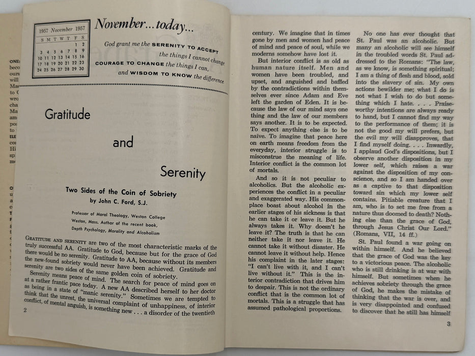 AA Grapevine from November 1957 - Traditions Month Recovery Collectibles