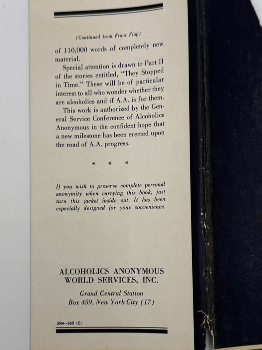 Alcoholics Anonymous Second Edition 7th Printing from 1965 - ODJ