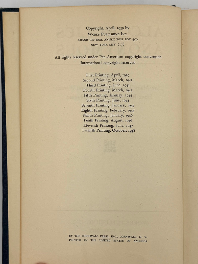 Alcoholics Anonymous First Edition 12th Printing from 1948 - ODJ