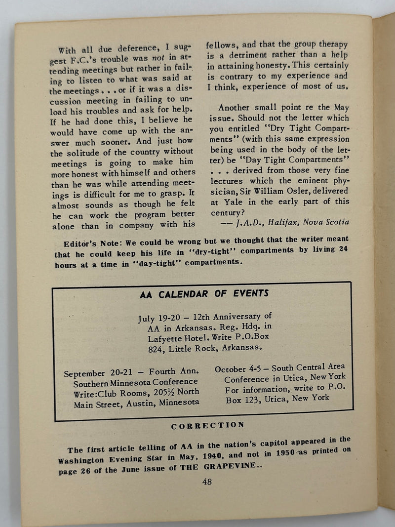 AA Grapevine - AA Prison Groups - July 1952