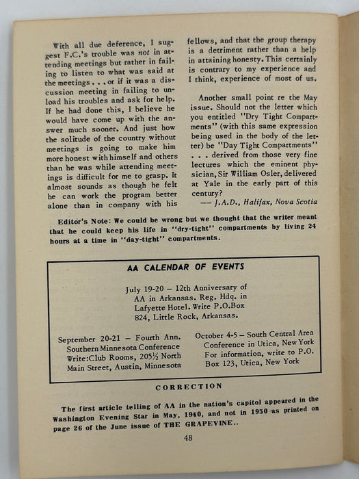 AA Grapevine - AA Prison Groups - July 1952