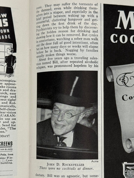 Time Magazine from February 1940 - Alcoholics Anonymous Rockefeller Dinner