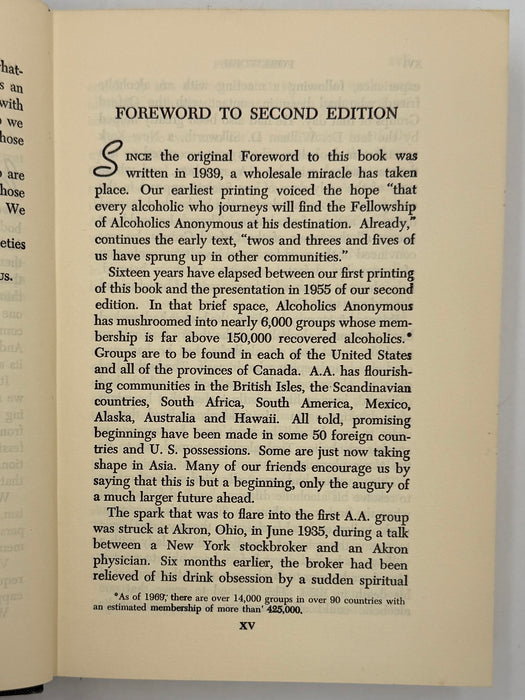 Alcoholics Anonymous Second Edition Big Book 10th Printing with ODJ
