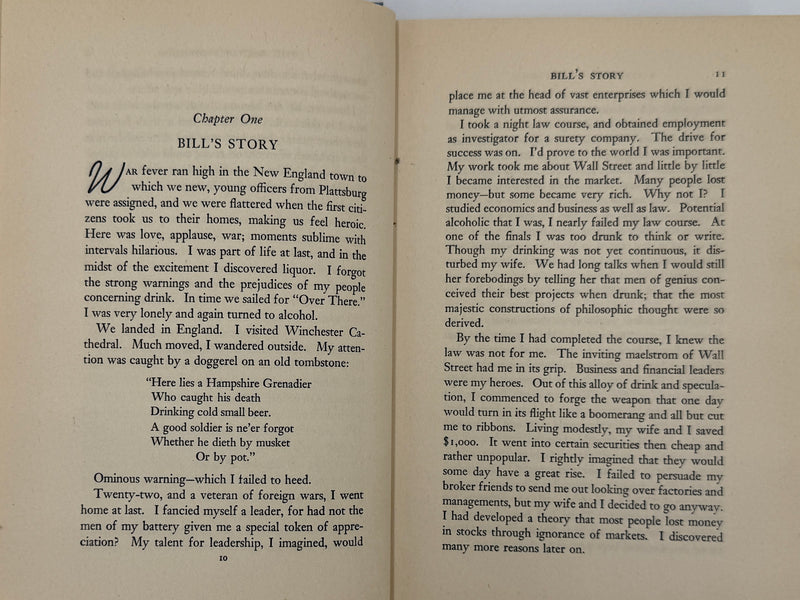 Alcoholics Anonymous — First Edition, Third Printing (June 1942) - Light Blue Cloth Variant With Original Dust Jacket