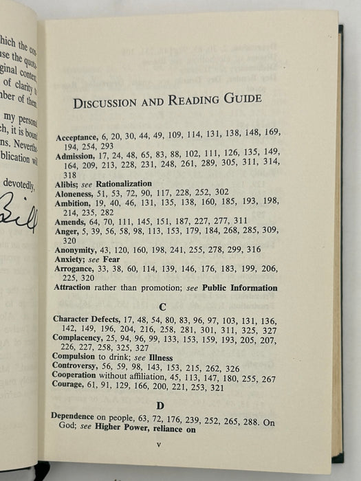 The AA Way Of Life - As Bill Sees It - 3rd Printing from 1970 with ODJ