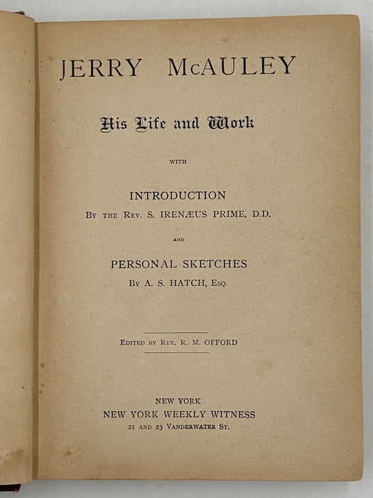 Jerry McAuley An Apostle To The Lost - 2nd Edition