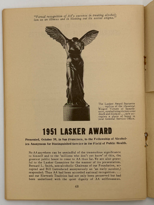 AA Grapevine from November 1951 - The Traditions Recovery Collectibles