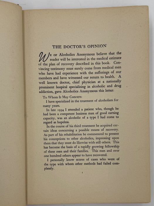 Alcoholics Anonymous Extremely RARE First Edition 7th Printing Big Book from 1945 - RDJ