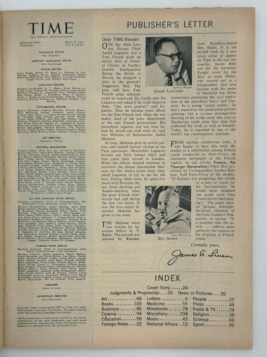 Time Magazine from July 1955 - Saved from Skid Row