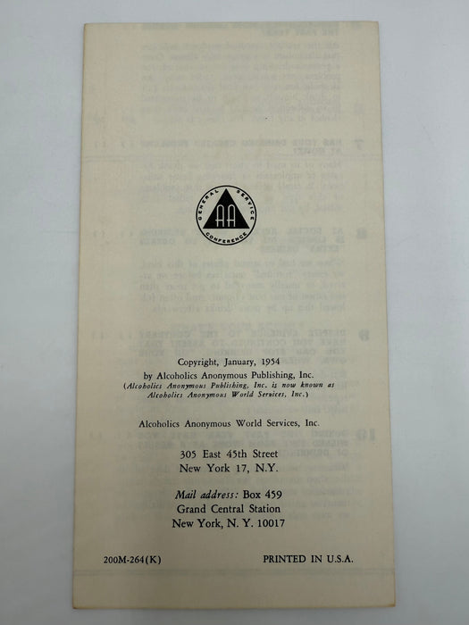 IS A. A. FOR YOU? Twelve Questions Only You Can Answer - 1964