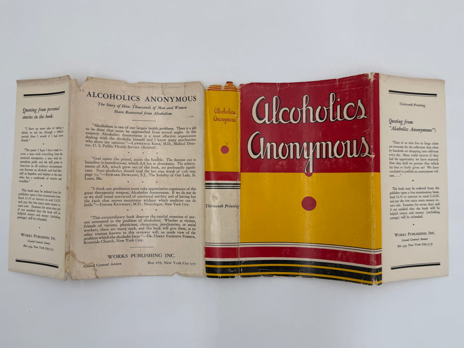 Alcoholics Anonymous — First Edition, Thirteenth Printing (February 1950) With Original Dust Jacket