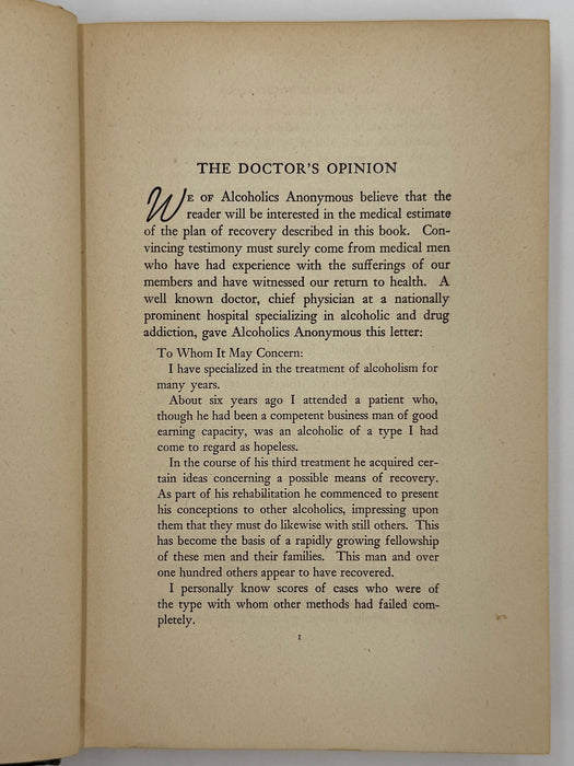 Alcoholics Anonymous First Edition 6th Printing from 1944 with ODJ