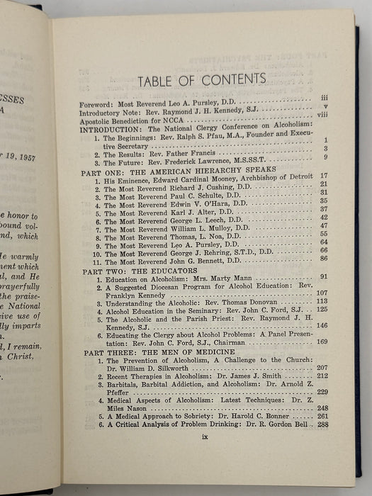Alcoholism: A Source Book For The Priest — An Anthology - 1960