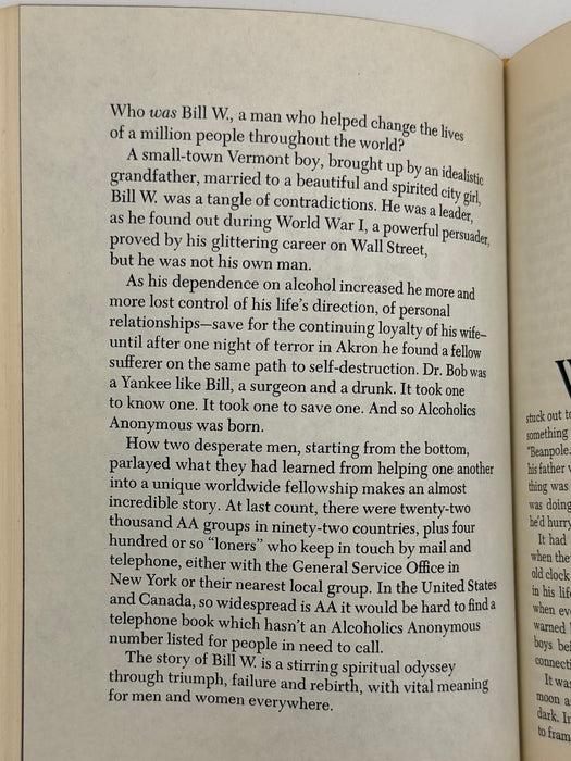 Reader's Digest Condensed Books: BILL W. by Robert Thomsen - 1976