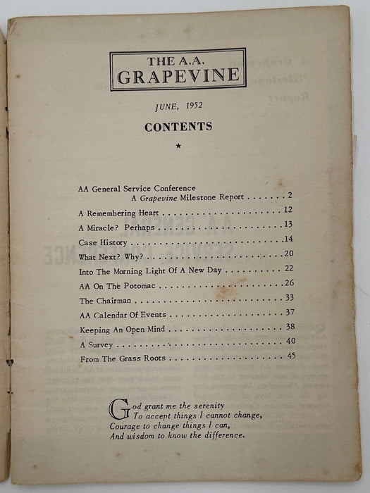 AA Grapevine from June 1952 - General Service Conference