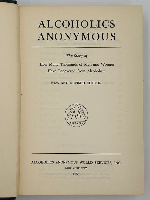 Alcoholics Anonymous Second Edition 4th Printing from 1960 - ODJ