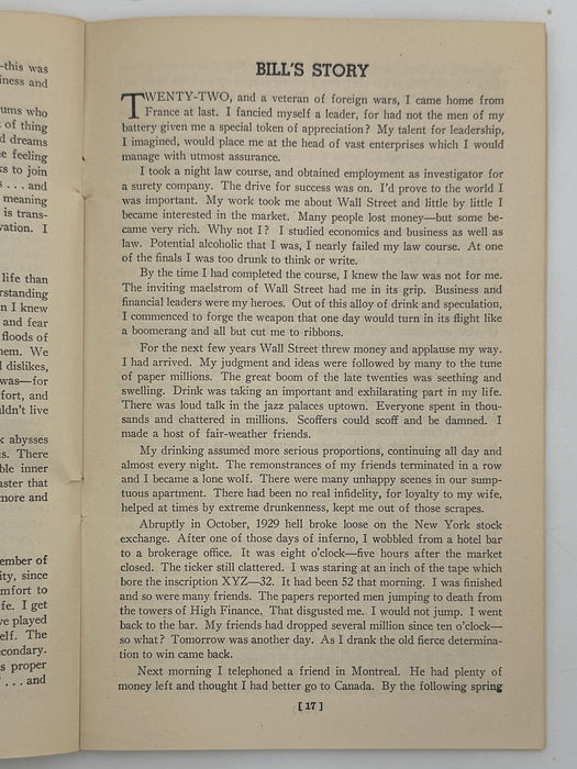 Alcoholics Anonymous 1943 Big Book Promotional Pamphlet