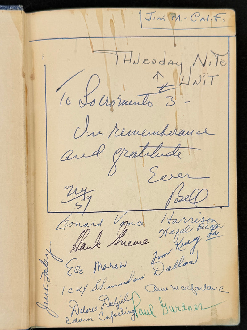 Alcoholics Anonymous Big Book — Second Edition First Printing 1955 — Inscribed by Bill W. to Sacramento Group #3 — Jim Masterson Provenance