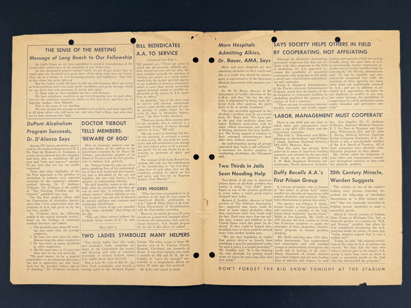 1960 Alcoholics Anonymous 25th Anniversary International Convention Collection — Long Beach, California