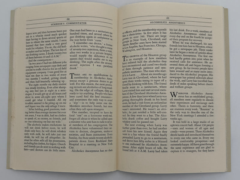 Scribner’s Commentator January 1941 - Featuring “Alcoholics Anonymous” by Theodore English