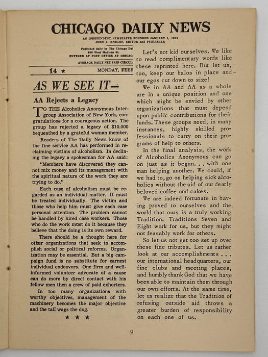 AA Grapevine from April 1950 Recovery Collectibles