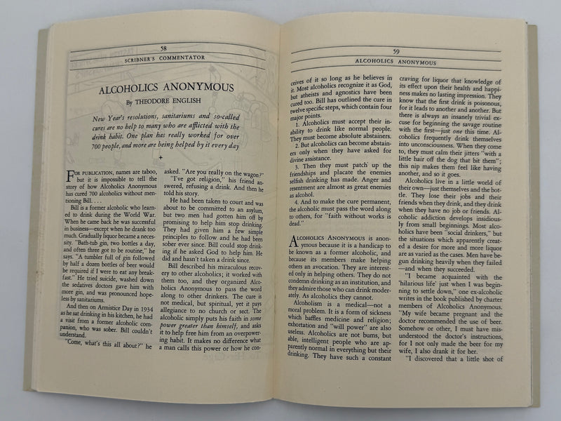 Scribner’s Commentator January 1941 - Featuring “Alcoholics Anonymous” by Theodore English