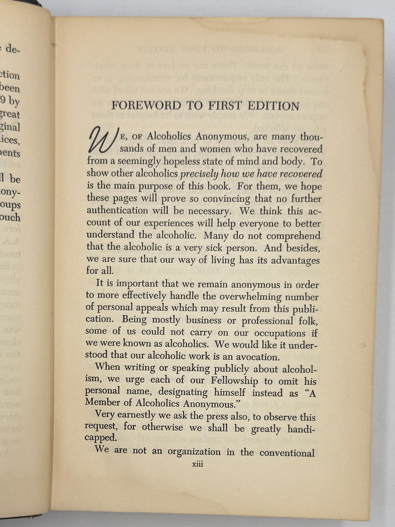 Alcoholics Anonymous Second Edition First Printing from 1955 - RDJ
