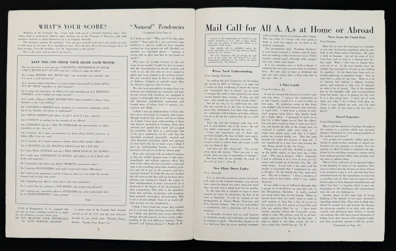 The A.A. Grapevine — January 1947 | Volume III, No. 8 | Dr. Silkworth & Bill W. Articles
