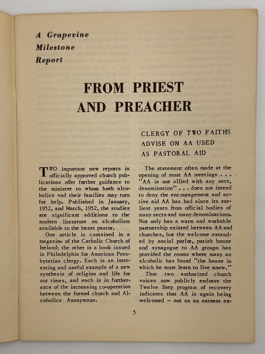 AA Grapevine - Tradition One by Bill - April 1952