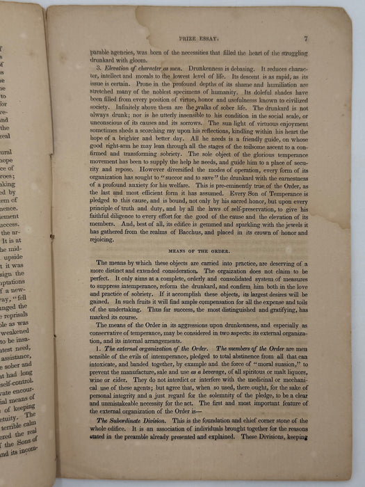 Set of Three Early Sons of Temperance Publications (ca. 1850–1855)