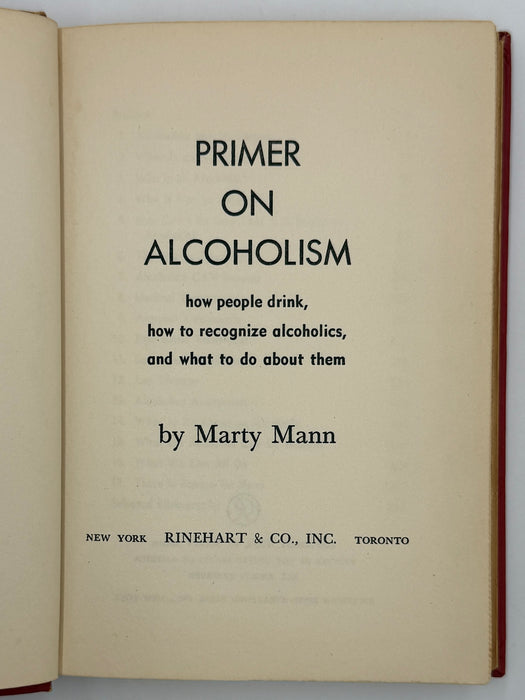 Primer On Alcoholism by Marty Mann - First Edition First Printing from 1950 - ODJ