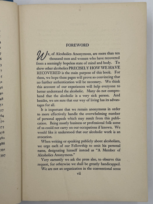 Alcoholics Anonymous First Edition 5th Printing from 1944 - ODJ -  Baby Blue