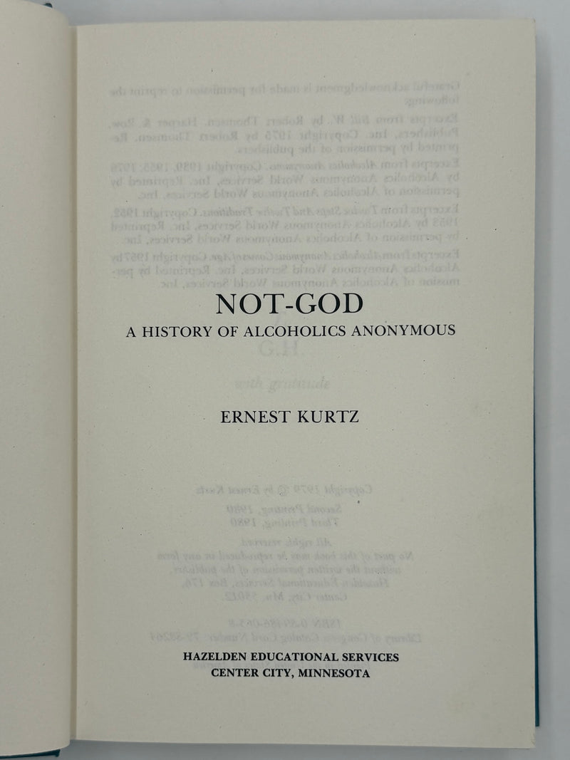 Not-God by Ernest Kurtz - Third Printing from 1980 (Signed)