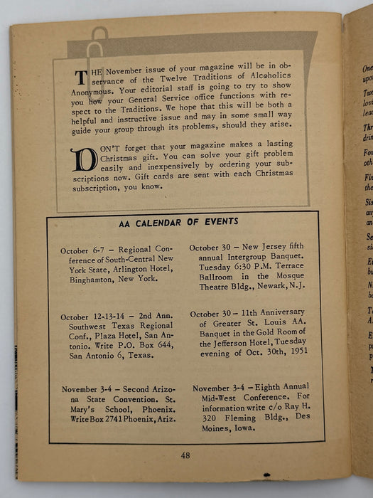 AA Grapevine from October 1951