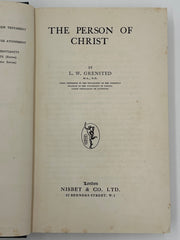 The Person Of Christ by L.W. Grensted - First Printing - ODJ Recovery Collectibles