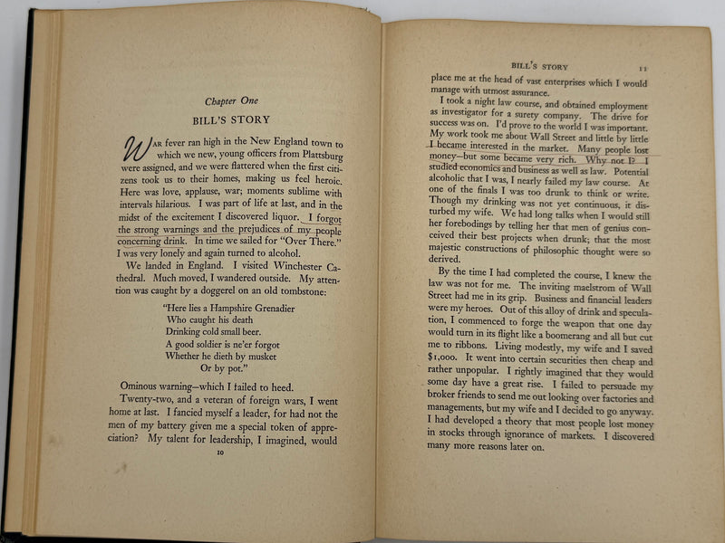 Alcoholics Anonymous First Edition — 7th Printing, January 1945 | Exceptionally Rare Wartime Big Book