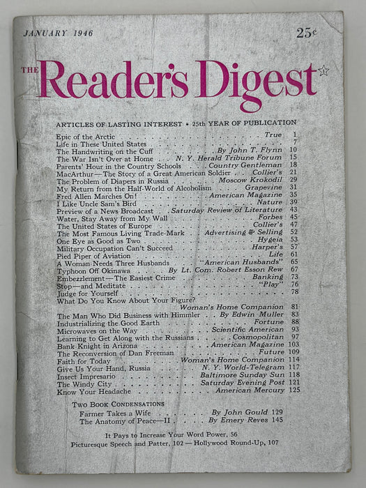 Reader’s Digest - My Return From the Half-World of Alcoholism from January 1946