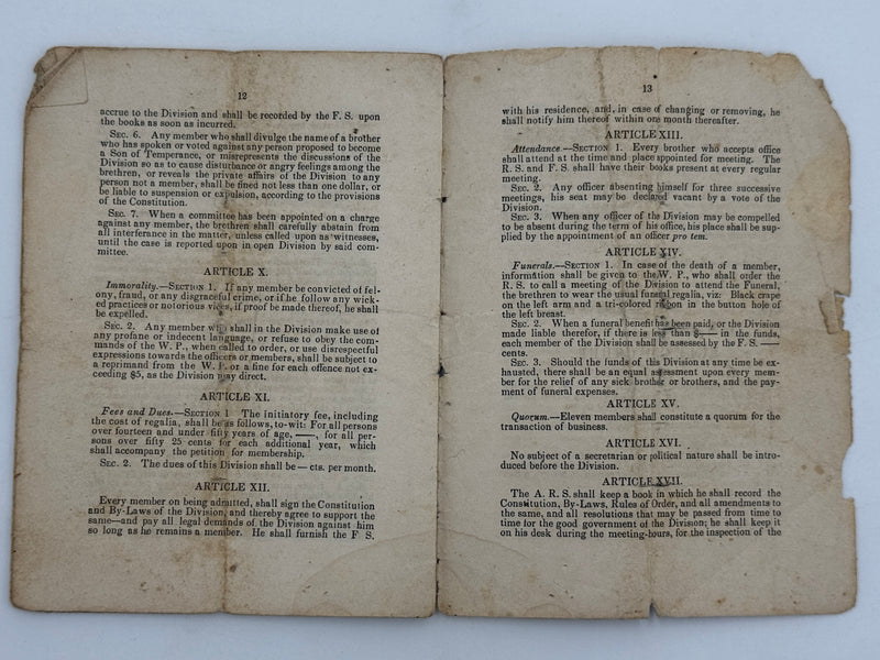 Set of Three Early Sons of Temperance Publications (ca. 1850–1855)