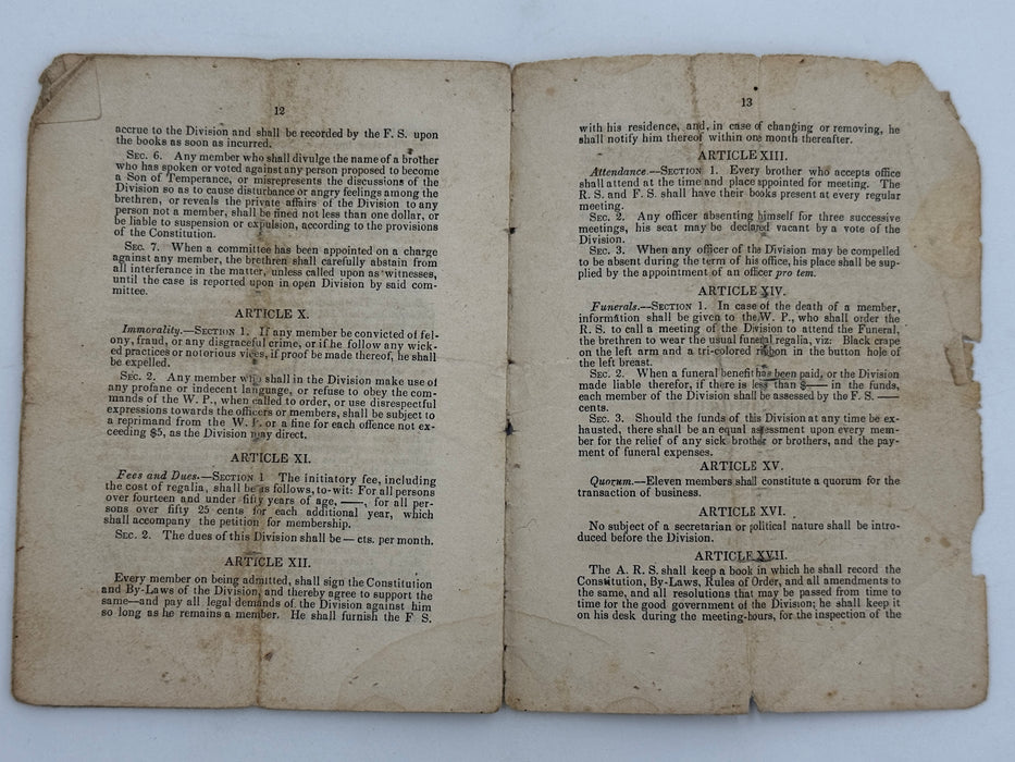 Set of Three Early Sons of Temperance Publications (ca. 1850–1855)