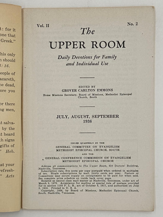 The Upper Room - July-September 1936